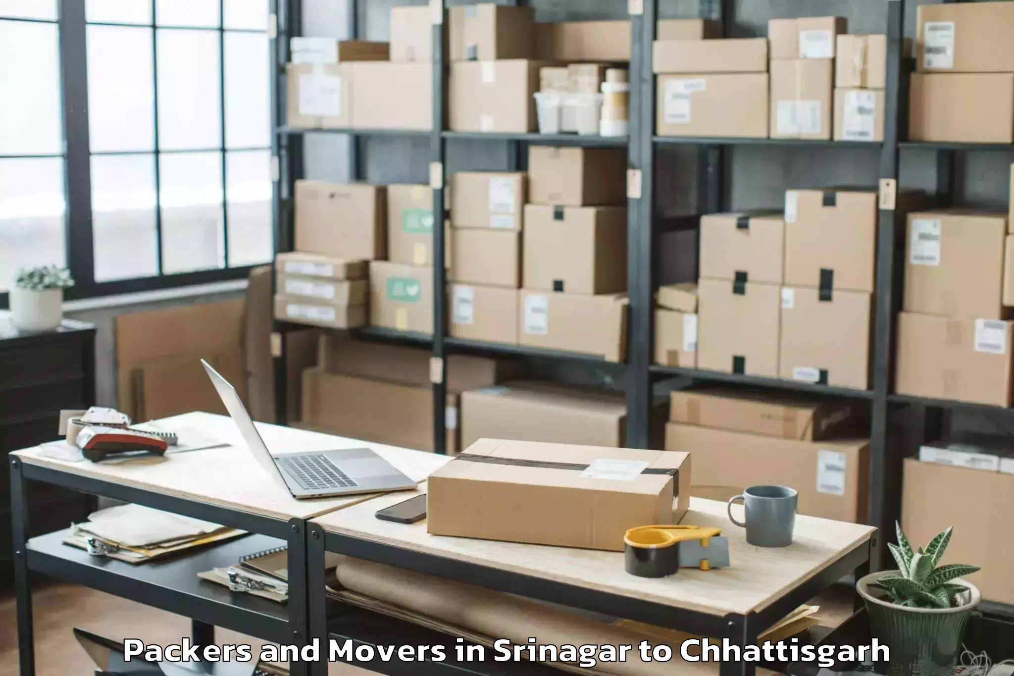 Book Your Srinagar to Bhalai Packers And Movers Today